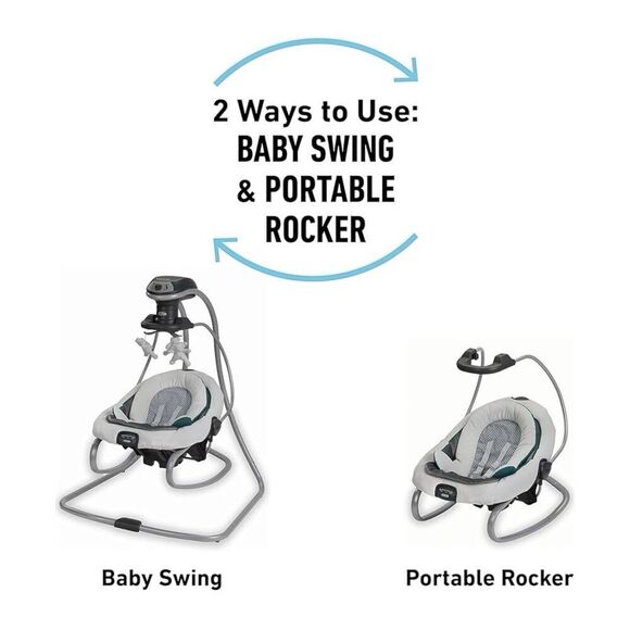 Graco DuetSoothe Swing and Rocker with Removable Swing Seat 6 Speeds for Infant - Picture 6 of 8